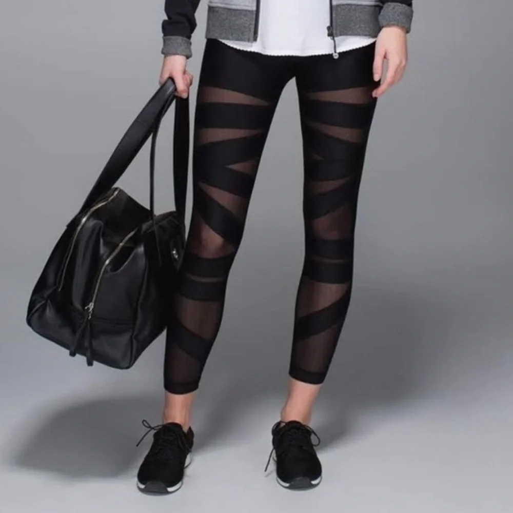 Lululemon Highest Times Pant Black Mesh Leggings
